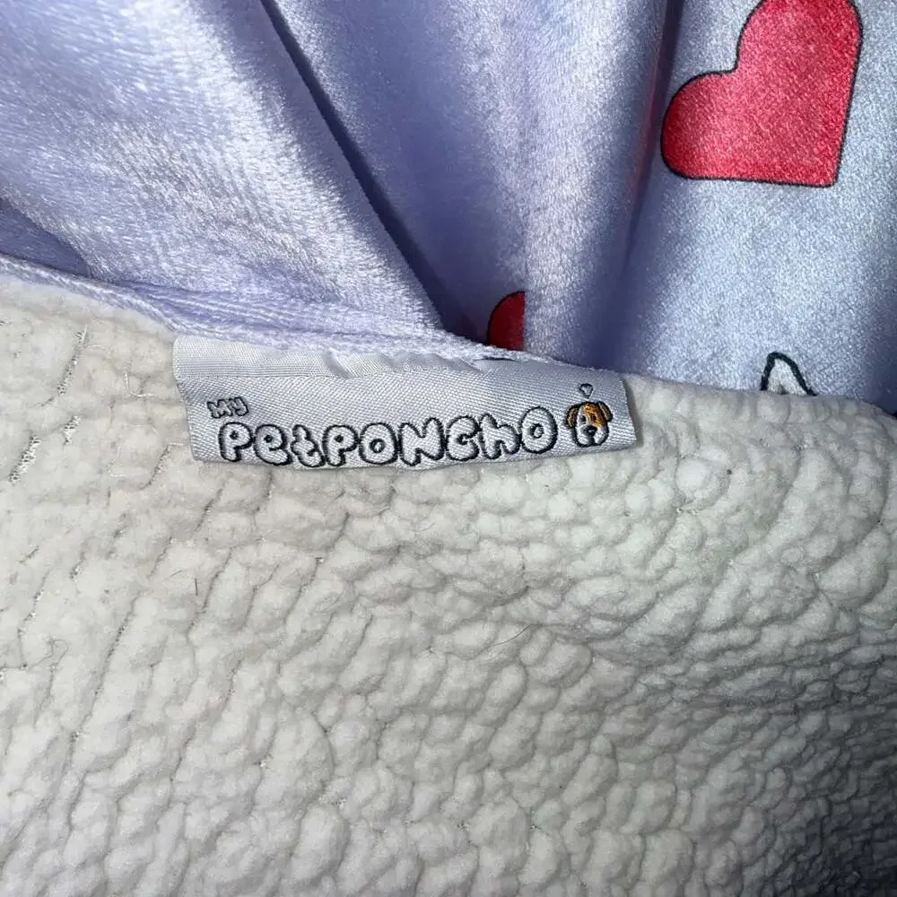 My PetPoncho Hooded Wearable Blanket Horse and Heart Print reversible